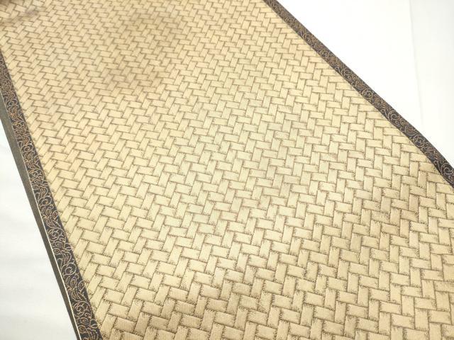 平和屋着物●西陣の名門 加納幸謹製 六通柄袋帯 桧垣花唐草文 金糸 正絹 逸品 CABE4452hy