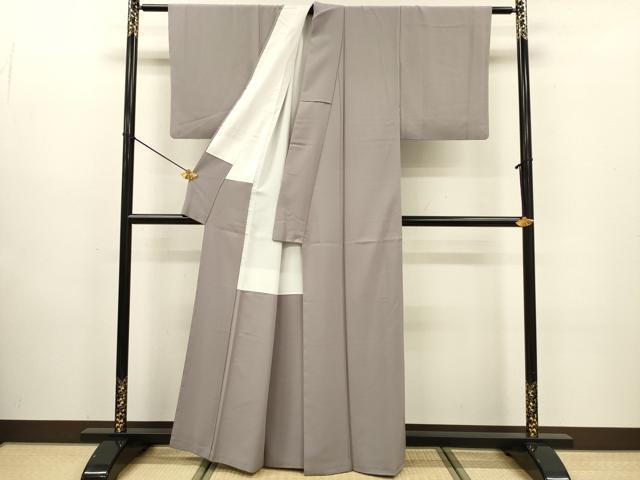 平和屋着物■上質な色無地 薄鈍色 正絹 逸品 DABC7895ya