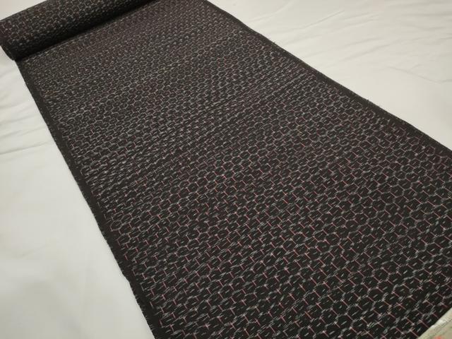 平和屋着物●久留米絣 反物 着尺 亀甲柄 都留繁登作 証紙付き 綿 逸品 未使用 DABC1943zzz
