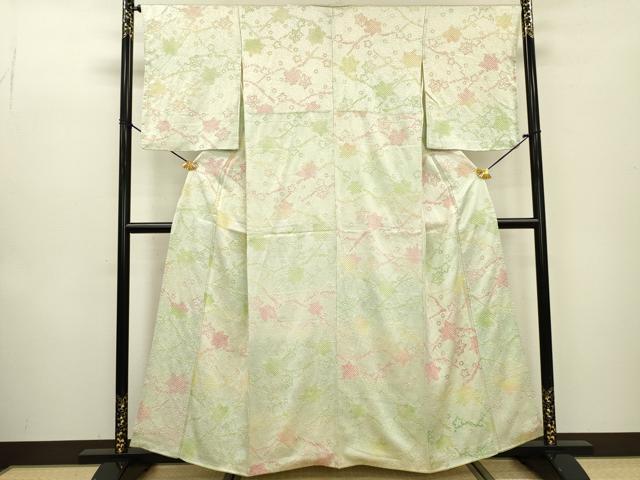 平和屋着物■上質な小紋 楓 絞り 楓 暈し染 正絹 逸品 DABC6892fe