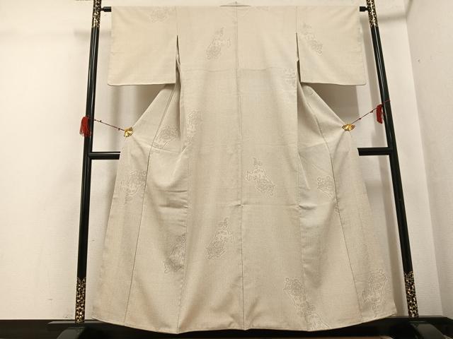 平和屋着物●白鷹お召 唐獅子 正絹 逸品 AABH0415ph