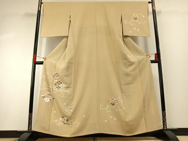 平和屋着物●訪問着 友禅 花菱 花唐草文 金彩 正絹 逸品 AABH0481fy