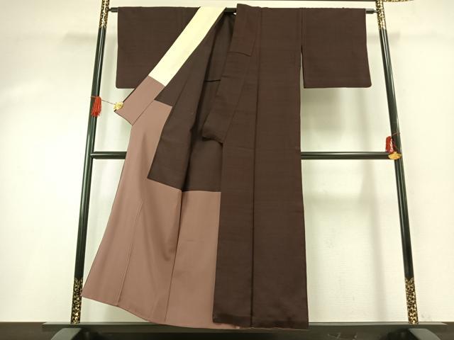 平和屋着物●伊兵衛織 工芸手織 霞文 正絹 逸品 AABG4839fy