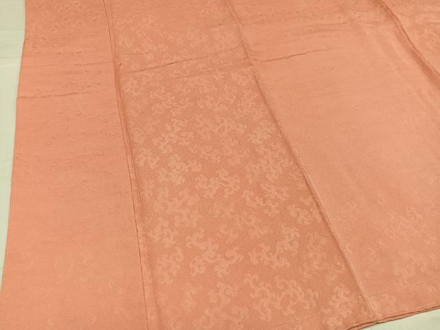 平和屋着物●上質な色無地 唐草地紋 宍色 正絹 逸品 AABH0444ph