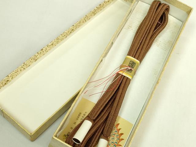 平和屋着物●極上 有職組紐道明 帯締め 冠組 茶色 宮内庁御用 国立博物館御用 東京芸術大学御用 逸品 未使用 DZAA11827kh6