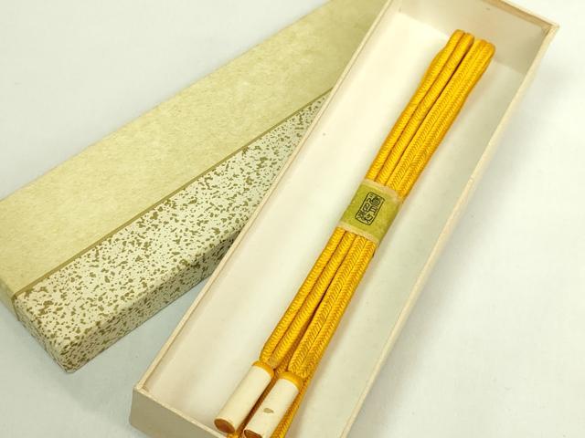 平和屋着物●極上 有職組紐道明 帯締め 冠組 山吹色 宮内庁御用 国立博物館御用 東京芸術大学御用 逸品 未使用 DZAA11868kh6