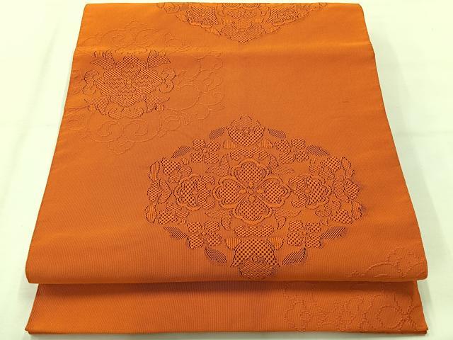 平和屋着物◎綴れ 八寸名古屋帯 正倉院花文 正絹 逸品 AABH2344uk