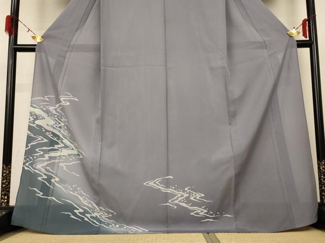 平和屋着物*夏物 訪問着 絽 流水文 暈し染め 正絹 逸品 AABG9233jd