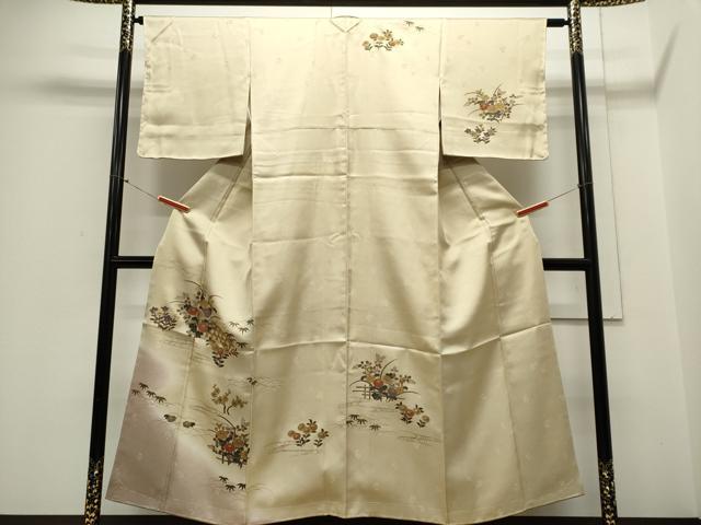 平和屋着物■訪問着 草花文 暈し染め 金彩 正絹 逸品 未使用 CABE4082ou