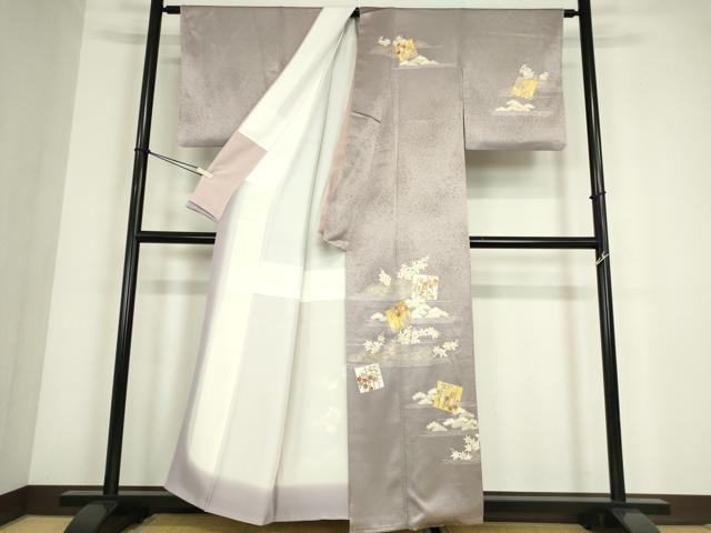 平和屋着物●訪問着 駒刺繍 源氏香花文 金彩 正絹 逸品 DABC3657az
