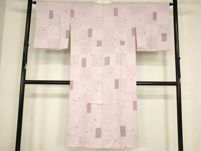 平和屋着物●長襦袢 無双仕立て 市松舞桜文 やまと誂製 正絹 逸品 DABC3685az