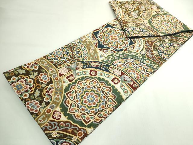 平和屋本店●最高級 中国三大刺繍 総相良刺繍 総刺繍 袋帯 200万粒 総詰め 正倉院花鳥文 金糸 逸品 DZAB5708kh6