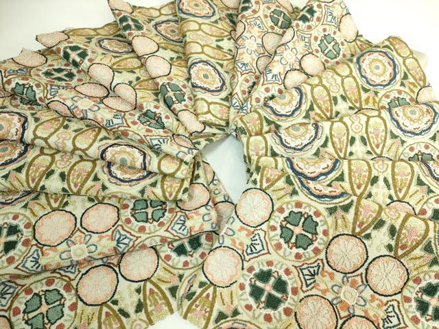 平和屋本店●極上 中国三大刺繍 相良刺繍 総刺繍 袋帯 花柄間道 逸品 DZAB5711kh6