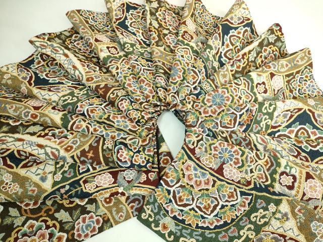 平和屋本店●最高級 中国三大刺繍 総相良刺繍 総刺繍 袋帯 200万粒 総詰め 正倉院花鳥文 金糸 逸品 DZAB5708kh6