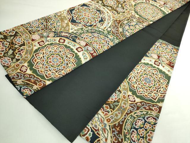 平和屋本店●最高級 中国三大刺繍 総相良刺繍 総刺繍 袋帯 200万粒 総詰め 正倉院花鳥文 金糸 逸品 DZAB5708kh6