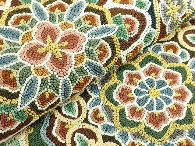 平和屋本店●最高級 中国三大刺繍 総相良刺繍 総刺繍 袋帯 200万粒 総詰め 正倉院花鳥文 金糸 逸品 DZAB5708kh6