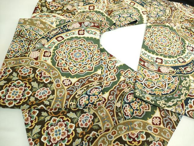 平和屋本店●最高級 中国三大刺繍 総相良刺繍 総刺繍 袋帯 200万粒 総詰め 正倉院花鳥文 金糸 逸品 DZAB5708kh6