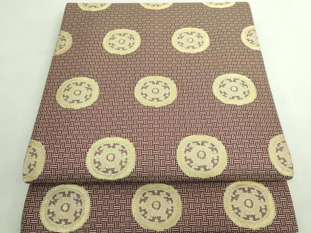 平和屋着物●極上 龍村美術織物 九寸開き名古屋帯 糸屋輪宝 金糸 逸品 未使用 DZAB5749kh6