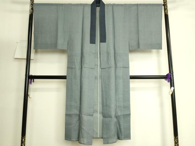 平和屋着物*極上 夏物 男性 長襦袢 小千谷ちぢみ 麻 錆鉄御納戸色 逸品 DZAB5799kh6