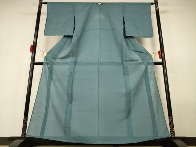 平和屋着物*夏物 色無地 芝紋紗 水浅葱色 正絹 逸品 AABH2482jd
