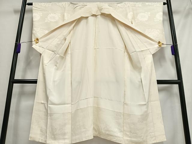 平和屋着物■長襦袢 袷 舞花地紋 鳥の子色 正絹 逸品 AABH0923oa