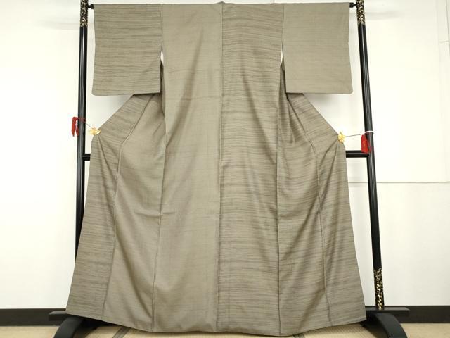 平和屋着物●お召 片身替わり 格子 やまと誂製 正絹 逸品 AABG9906cs