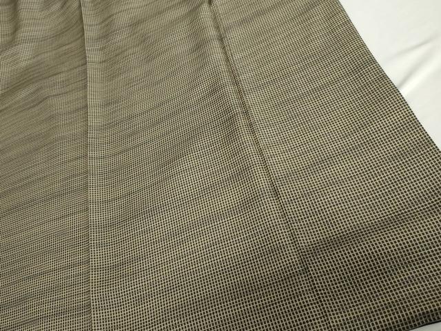 平和屋着物●お召 片身替わり 格子 やまと誂製 正絹 逸品 AABG9906cs