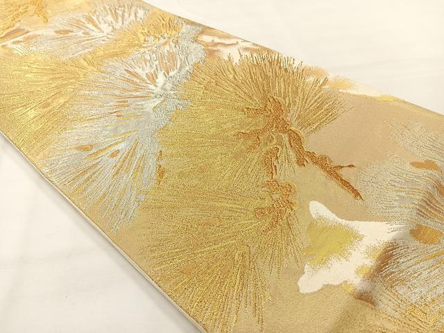 平和屋着物◎六通柄袋帯 松葉 金銀糸 正絹 逸品 AABH2362uk