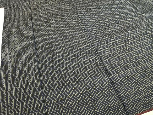 平和屋着物●上質な紬 秋名バラ柄 正絹 逸品 AABH0561fy