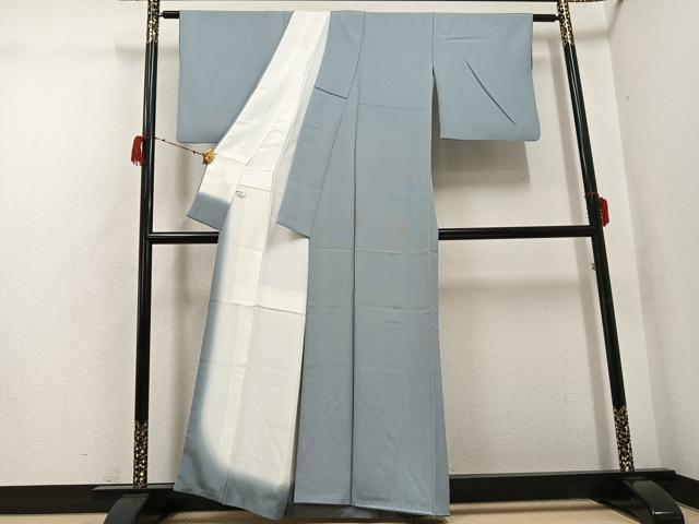 平和屋着物●江戸小紋 万筋 錆鼠色×蕎麦切色 正絹 逸品 AABH2063ph
