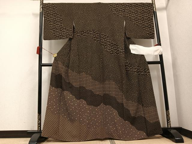 平和屋着物●訪問着　型染め　草花文　反端付き　正絹　逸品　未使用　AABH2058ph 平和屋着物○訪問着 型染め 草花文 反端付き 正絹 逸品 未