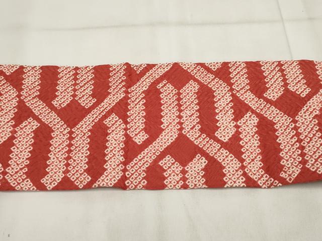 平和屋着物◎九寸名古屋帯 絞り 幾何学文様 正絹 逸品 AABH1226wj