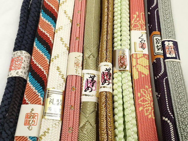平和屋着物●和装小物 帯締め10本セット 礼装用 手組紐 高麗組 冠組 金糸 逸品 未使用 DABD7046zzz