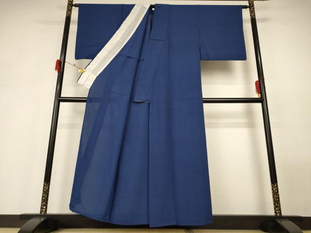 平和屋着物*夏物 色無地 絽 深縹色 正絹 逸品 AABH2503jd