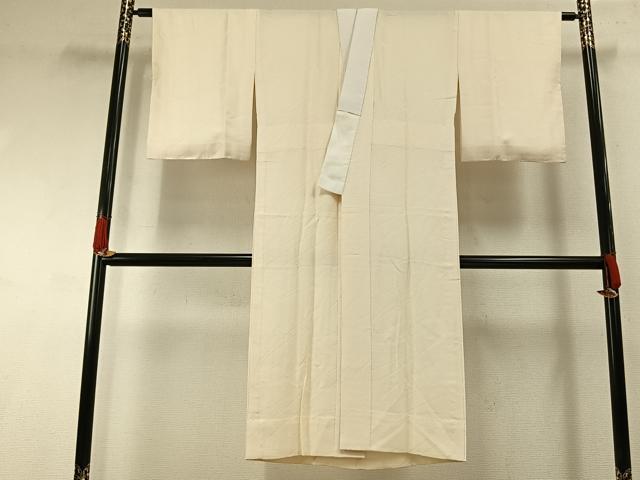 平和屋着物●長襦袢 無双仕立て 流水地紋 鳥の子色 正絹 逸品 AABH0589fy