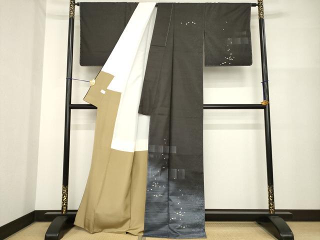平和屋着物●本場大島紬 染大島 訪問着 花画廊 舞桜 織の彩華 証紙付き 正絹 逸品 未使用 AABH2610ck