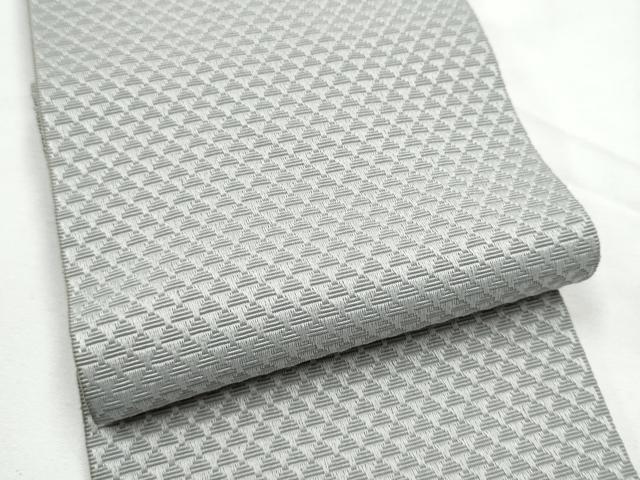 平和屋着物●男性 角帯 菱繋 色無地 白鼠色 CABE4719hy