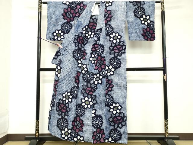 平和屋着物∴夏物 浴衣 有松鳴海絞り 花繋ぎ 綿 逸品 DABD2865cd