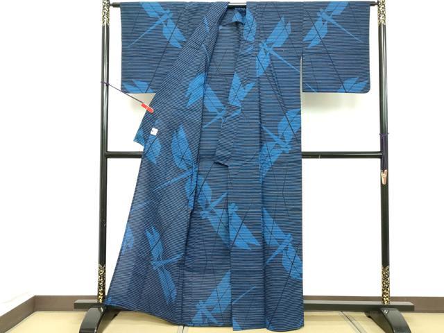 平和屋着物∴夏物 ファッションデザイナー コシノジュンコ 浴衣 横段文 トンボ 逸品 DABD2898cd