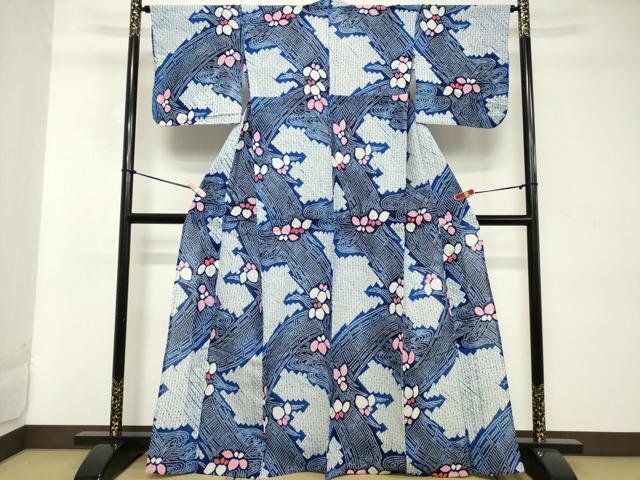 平和屋着物∴夏物 浴衣 有松鳴海絞り 草花文 綿 逸品 DABD2876cd