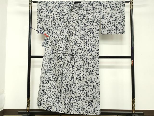 平和屋着物∴夏物 綿紅梅 浴衣 草花文 綿 逸品 DABD2899cd