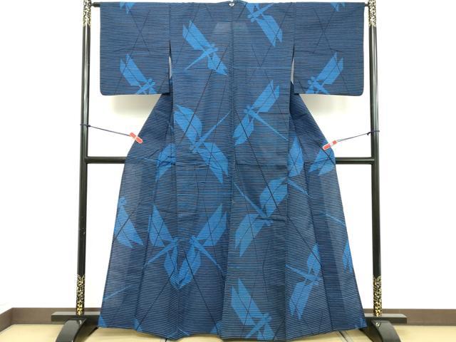 平和屋着物∴夏物 ファッションデザイナー コシノジュンコ 浴衣 横段文 トンボ 逸品 DABD2898cd