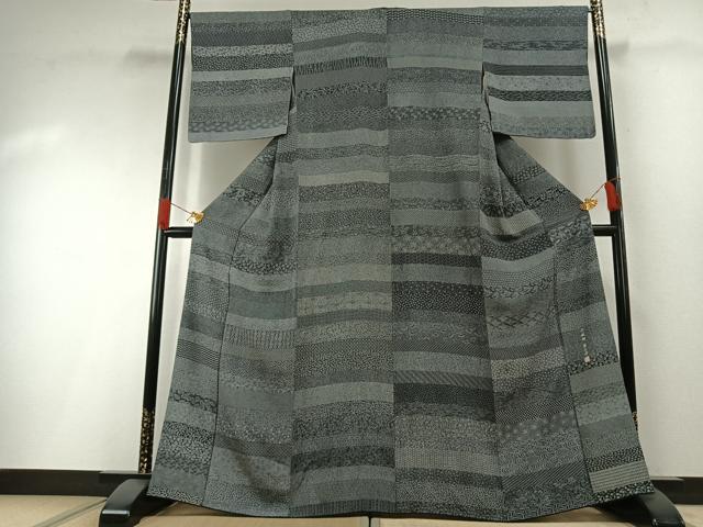 平和屋着物●江戸小紋 小紋師 基之作 百柄 正絹 逸品 AABH0638fy