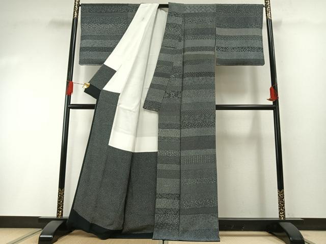 平和屋着物●江戸小紋 小紋師 基之作 百柄 正絹 逸品 AABH0638fy