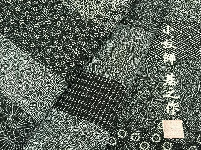 平和屋着物●江戸小紋 小紋師 基之作 百柄 正絹 逸品 AABH0638fy