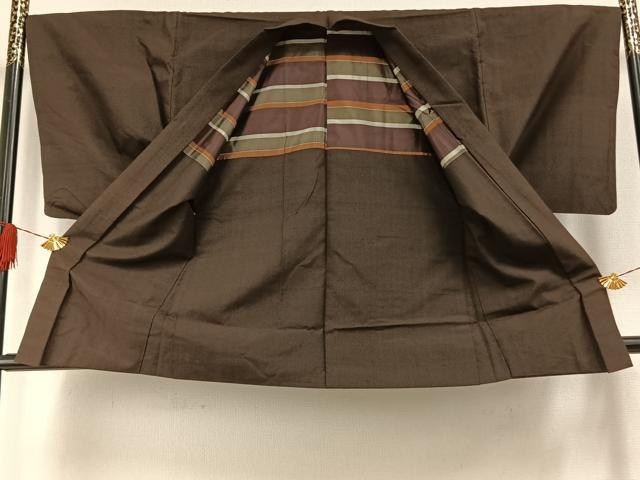 平和屋着物●男性 お召 アンサンブル 憲法色 正絹 逸品 AABH0658fy