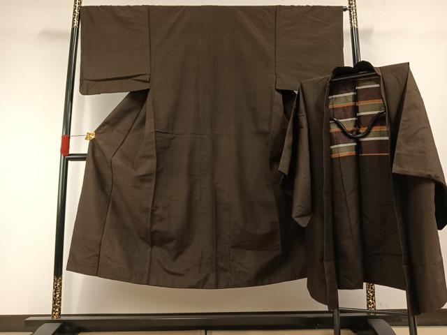 平和屋着物●男性　お召　アンサンブル　憲法色　正絹　逸品　AABH0658fy 平和屋着物○男性 お召 アンサンブル 憲法色 正絹 逸品 AABH0658fy