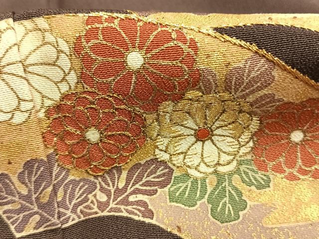 平和屋着物●訪問着 友禅 地紙花文 金糸 金彩 正絹 逸品 AABH0653fy