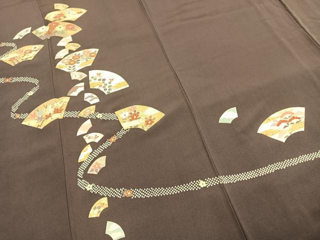 平和屋着物●訪問着 友禅 地紙花文 金糸 金彩 正絹 逸品 AABH0653fy