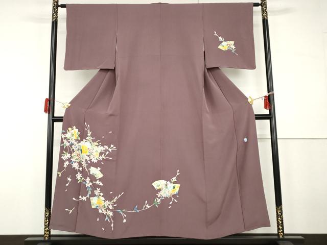 平和屋着物○本加賀友禅作家 南克治 訪問着 地紙枝花文 さが美扱い